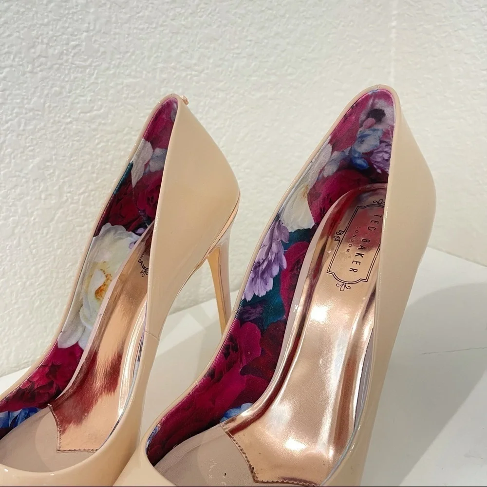TED BAKER LONDON Pink Nude Cinderella Kaawa Pump Heels Size 41 - Picture 6 of 10